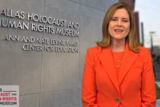 Case Study: Dallas Holocaust and Human Rights Museum - Mary Pat in front of Green Screen